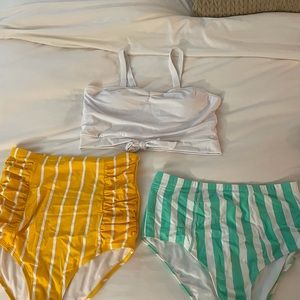 Coral reef high waisted swimsuits